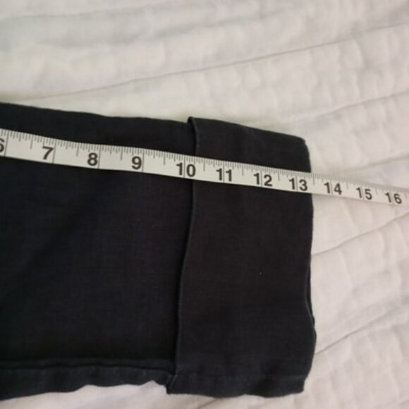 Tahari Jacket 100% Linen Open Front Womens Black Size S Bohemia Prepy Comfort - Picture 10 of 11